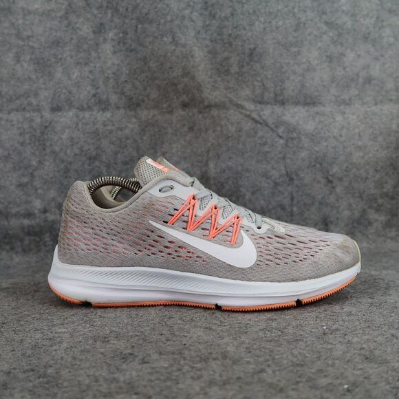 Nike Shoes Womens 9 Athletic Trainer Zoom Winflo 5 Running Comfort Grey Orange - Picture 2 of 14